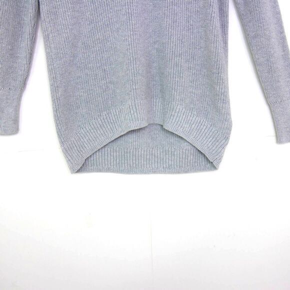 NWOT J Crew Ribbed cotton-cashmere relaxed turtleneck sweater, gray, XS - Picture 8 of 13